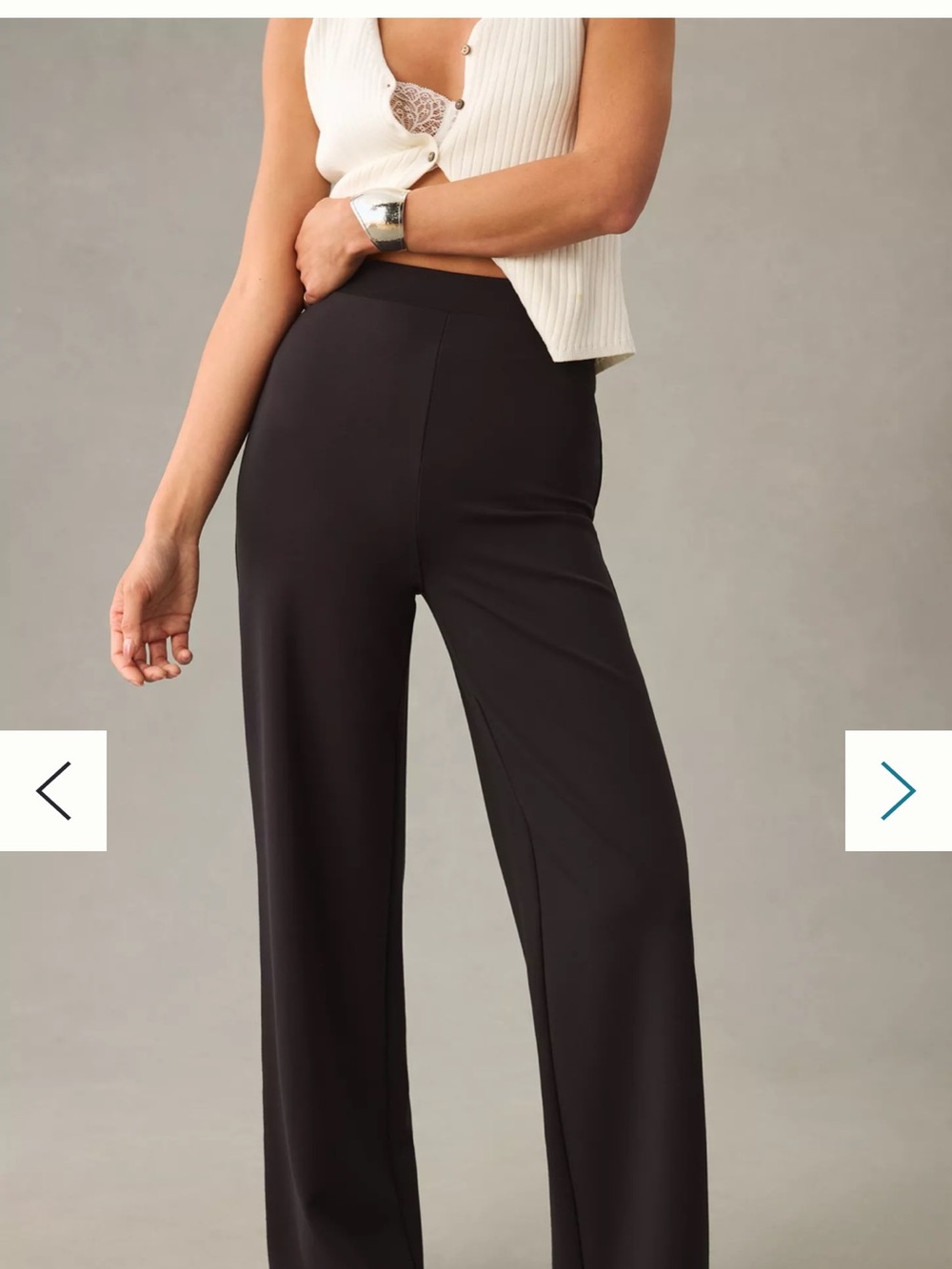 rag & bone Wide Leg Black Trousers - Picture 2 of 7